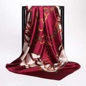 Scarf 90cm by 90cm burgundy